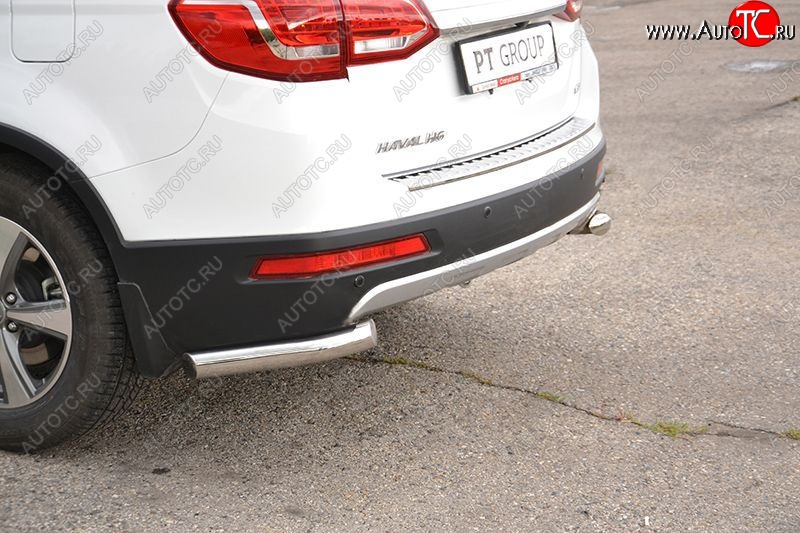 13 549 р. Защита заднего бампера Petroil Tuning (уголки, d63)  Haval H6 (2013-2020) (Нержавеющая полированная сталь)  с доставкой в г. Чебоксары