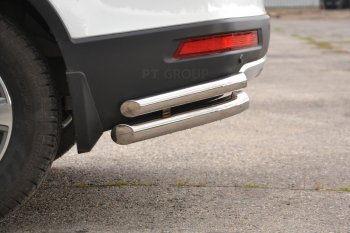 21 999 р. Защита заднего бампера Petroil Tuning (уголки двойные, d63/51)  Haval H6 (2013-2020) (Нержавеющая полированная сталь)  с доставкой в г. Чебоксары. Увеличить фотографию 2