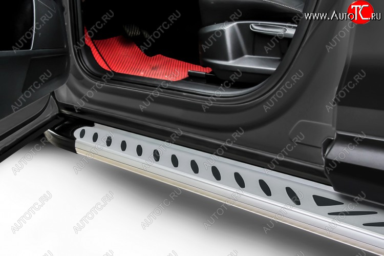17 399 р. Пороги алюминиевые Slitkoff  Haval H6 (2013-2020) дорестайлинг (Elite Silver)  с доставкой в г. Чебоксары