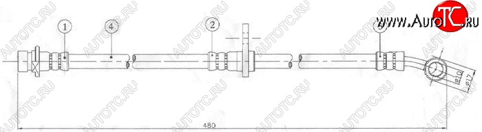 719 р. Тормозной шланг передний SAT (правый) Honda Inspire 4 UC дорестайлинг (2003-2005)  с доставкой в г. Чебоксары