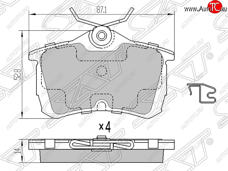 659 р. Колодки тормозные SAT Honda Accord 6 CF седан дорестайлинг (1997-2000)  с доставкой в г. Чебоксары