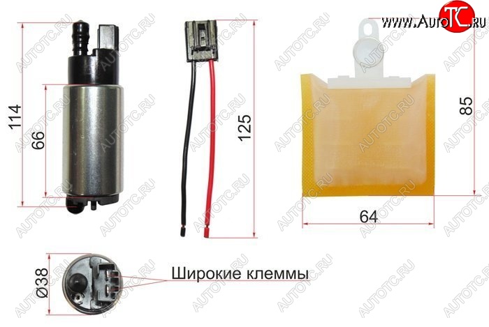 979 р. Насос топливный SAT (12V, 3BAR, 90L / H, V=1500-2200) Suzuki Grand Vitara FTB03 3 двери (1997-2005)  с доставкой в г. Чебоксары