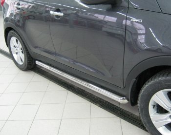 Защита порогов из круглой трубы диаметром 76 мм SLITKOFF v1 Honda CR-V  RE1,RE2,RE3,RE4,RE5,RE7 (2007-2010) дорестайлинг