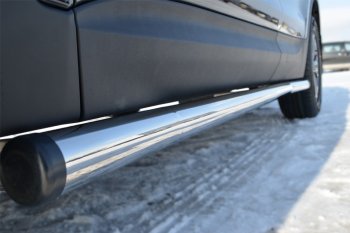 Защита порогов из круглой трубы диаметром 76 мм SLITKOFF v2 Honda CR-V  RE1,RE2,RE3,RE4,RE5,RE7 (2007-2010) дорестайлинг