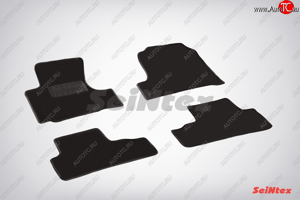 3 299 р. Комплект ворсовых ковриков в салон LUX Seintex Honda CR-V RE1,RE2,RE3,RE4,RE5,RE7 рестайлинг (2009-2012) (Чёрный)  с доставкой в г. Чебоксары