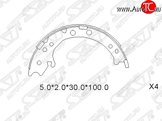 1 189 р. Колодки ручного тормоза SAT Honda CR-V RE1,RE2,RE3,RE4,RE5,RE7 дорестайлинг (2007-2010)  с доставкой в г. Чебоксары
