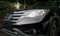 1 539 р. Сетка на бампер (2.0) Russtal (хром) Honda CR-V RM1,RM3,RM4 дорестайлинг (2012-2015)  с доставкой в г. Чебоксары. Увеличить фотографию 6