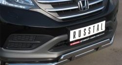 17 999 р. Защита переднего бампера (2 трубыØ63 и 42 мм, нержавейка) SLITKOFF  Honda CR-V  RM1,RM3,RM4 (2012-2015) дорестайлинг  с доставкой в г. Чебоксары. Увеличить фотографию 2