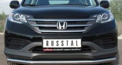 Одинарная защита переднего бампера диаметром 63 мм SLITKOFF Honda CR-V  RM1,RM3,RM4 (2012-2015) дорестайлинг