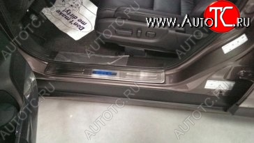 5 349 р. Накладки на порожки автомобиля СТ v2 Honda CR-V RM1,RM3,RM4 дорестайлинг (2012-2015)  с доставкой в г. Чебоксары