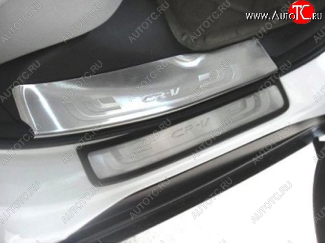 8 049 р. Накладки на порожки автомобиля СТ Honda CR-V RM1,RM3,RM4 дорестайлинг (2012-2015)  с доставкой в г. Чебоксары
