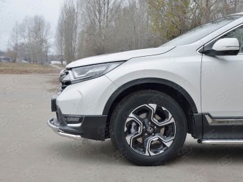 17 449 р. Защита переднего бампера (2 трубыØ42 мм, нержавейка) SLITKOFF  Honda CR-V  RW,RT (2016-2020) дорестайлинг  с доставкой в г. Чебоксары. Увеличить фотографию 3