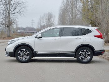 18 799 р. Защита порогов из круглой трубы диаметром 63 мм SLITKOFF v2  Honda CR-V  RW,RT (2016-2020) дорестайлинг  с доставкой в г. Чебоксары. Увеличить фотографию 2