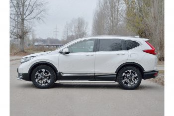19 999 р. Защита порогов из круглой трубы диаметром 63 мм SLITKOFF v3  Honda CR-V  RW,RT (2016-2020) дорестайлинг  с доставкой в г. Чебоксары. Увеличить фотографию 2