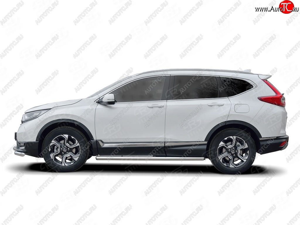 19 999 р. Защита порогов из круглой трубы диаметром 63 мм SLITKOFF v3  Honda CR-V  RW,RT (2016-2020) дорестайлинг  с доставкой в г. Чебоксары