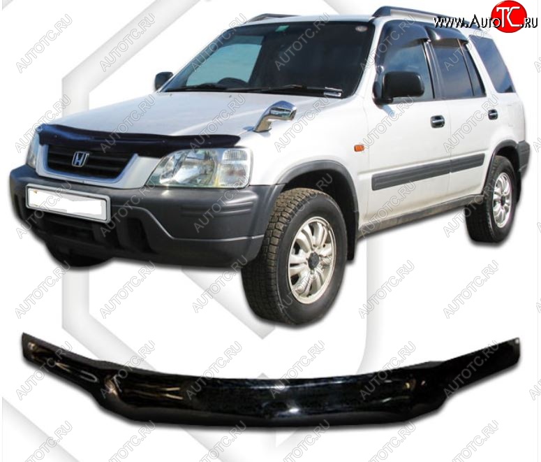 2 159 р. Дефлектор капота CA-Plastic Honda CR-V RD1,RD2,RD3  дорестайлинг (1995-1998) (Classic черный, Без надписи)  с доставкой в г. Чебоксары