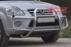 Решетка передняя с защитой бампера Souz-96 (d60/42) Honda CR-V  RD4,RD5,RD6,RD7,RD9  (2004-2006) рестайлинг