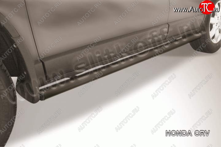 9 899 р. Защита порогов из труб d57 Slitkoff  Honda CR-V  RE1,RE2,RE3,RE4,RE5,RE7 (2009-2012) рестайлинг (Цвет: серебристый)  с доставкой в г. Чебоксары