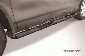 Защита порогов из труб d76 Slitkoff (с проступями) Honda CR-V  RE1,RE2,RE3,RE4,RE5,RE7 (2009-2012) рестайлинг