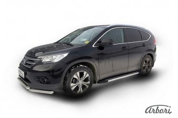 12 509 р. Порожки для ног Arbori Luxe Black  Honda CR-V  RM1,RM3,RM4 (2012-2018) дорестайлинг, рестайлинг  с доставкой в г. Чебоксары. Увеличить фотографию 2