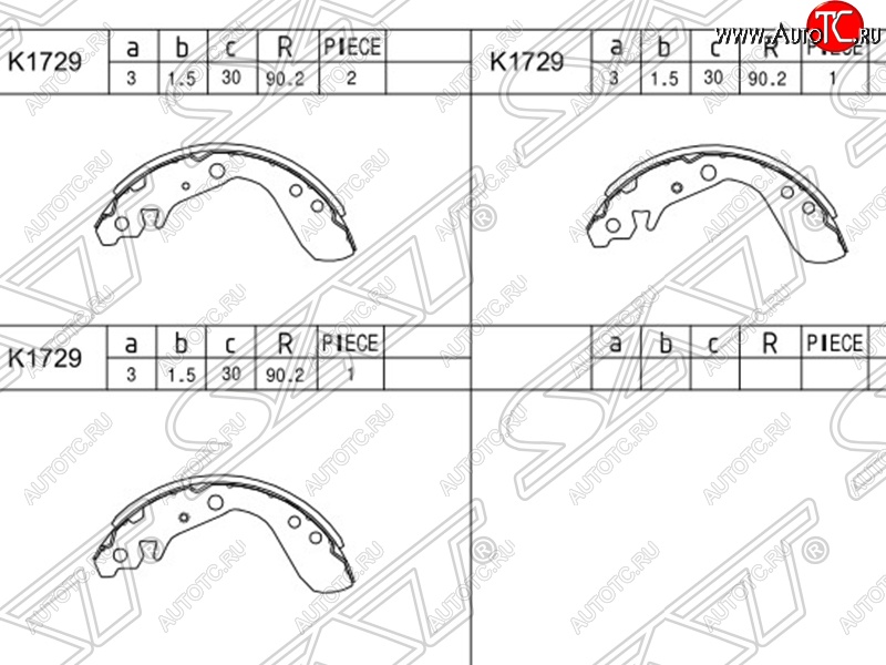 969 р. Колодки тормозные SAT (задние) Honda Fit 1 GD дорестайлинг (2001-2004)  с доставкой в г. Чебоксары