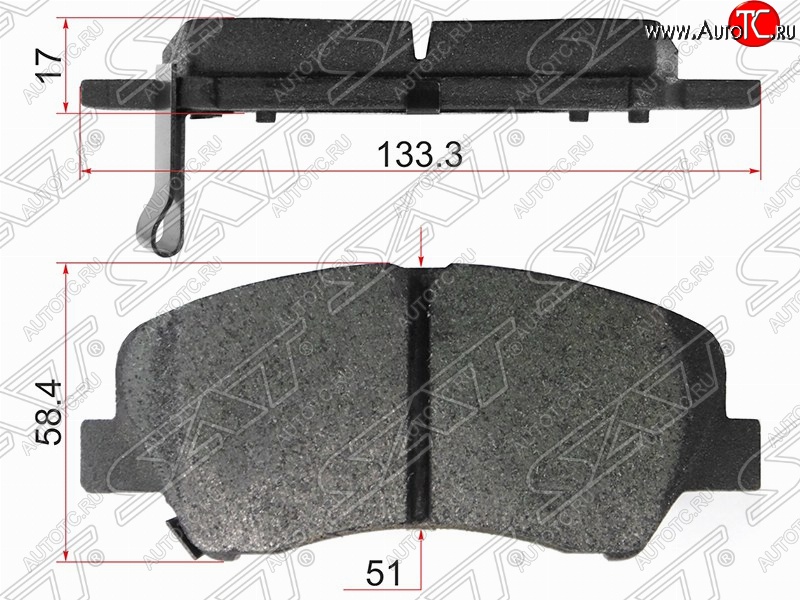 849 р. Колодки тормозные (передние) SAT KIA Rio 3 QB хэтчбек 5 дв. рестайлинг (2015-2017)  с доставкой в г. Чебоксары
