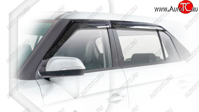 2 099 р. Дефлектора окон CA-Plastiс Hyundai Creta GS рестайлинг (2019-2021) (Classic полупрозрачный)  с доставкой в г. Чебоксары