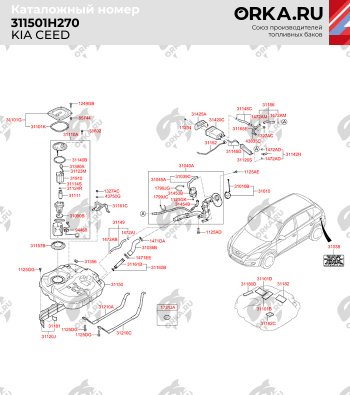 13 999 р. Бак топливный BAKPLAST (53 л., пластиковый) Hyundai Elantra AD дорестайлинг (2016-2019)  с доставкой в г. Чебоксары. Увеличить фотографию 2