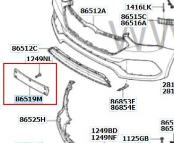 6 999 р. Подиум гос.номера HYUNDAI/KIA/MOBIS Hyundai Santa Fe DM рестайлинг (2015-2019)  с доставкой в г. Чебоксары. Увеличить фотографию 2