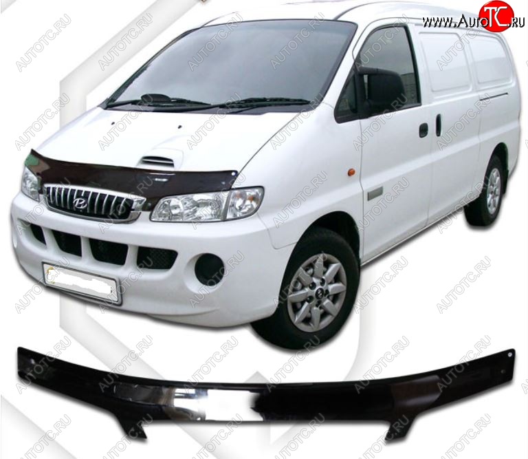 2 399 р. Дефлектор капота CA-Plastic Hyundai Starex/H1 A1 дорестайлинг (1997-2004) (Classic черный, Без надписи)  с доставкой в г. Чебоксары