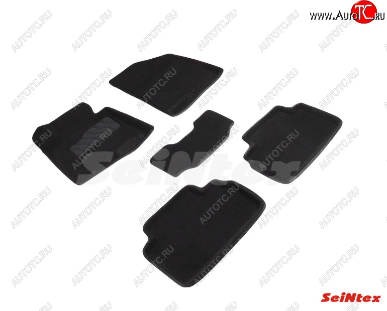 6 699 р. Комплект ворсовых 
 ковриков в салон Seintex (3D) Hyundai I30 2 GD дорестайлинг универсал (2011-2015) (Черный)  с доставкой в г. Чебоксары