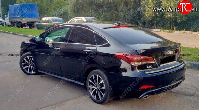6 799 р. Накладки металлического порога АВТОКРАТ Hyundai I40 1 VF дорестайлинг седан (2011-2015) (Неокрашенные)  с доставкой в г. Чебоксары