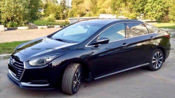 6 799 р. Накладки металлического порога АВТОКРАТ Hyundai I40 1 VF дорестайлинг седан (2011-2015) (Неокрашенные)  с доставкой в г. Чебоксары. Увеличить фотографию 2