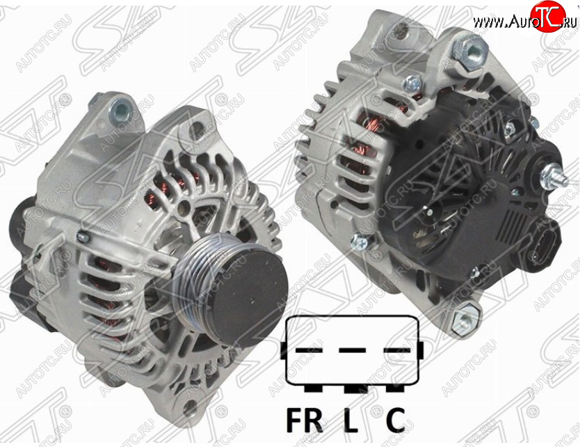 15 899 р. Генератор SAT (2,0/2,4, 12V 110A)  Hyundai IX35 ( LM,  NU) (2009-2025), Hyundai Santa Fe ( CM,  DM,  TM) (2009-2022), Hyundai Solaris  HCR (2017-2020), KIA Optima ( 3 TF,  4 JF,  JF) (2010-2020), KIA Sorento  XM (2009-2015)  с доставкой в г. Чебоксары