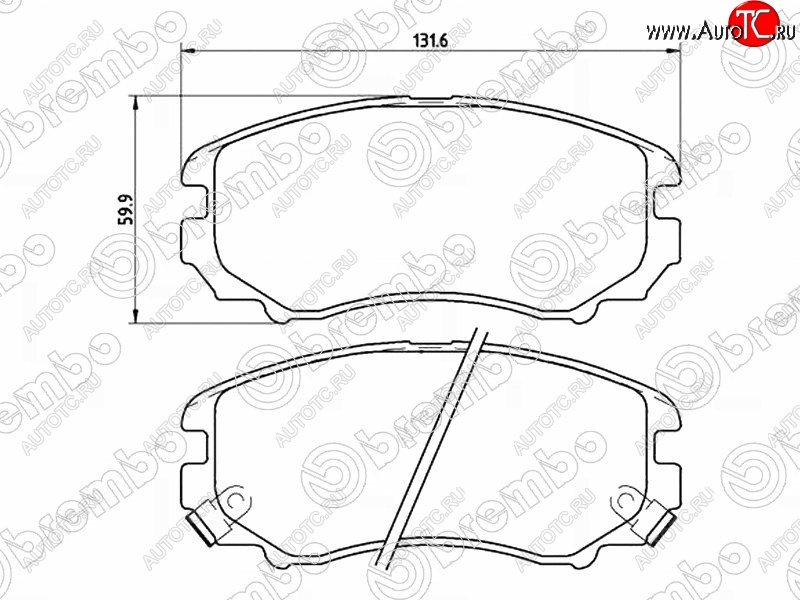 3 799 р. Комплект передних тормозных колодок BREMBO KIA Soul PS рестайлинг (2017-2019)  с доставкой в г. Чебоксары