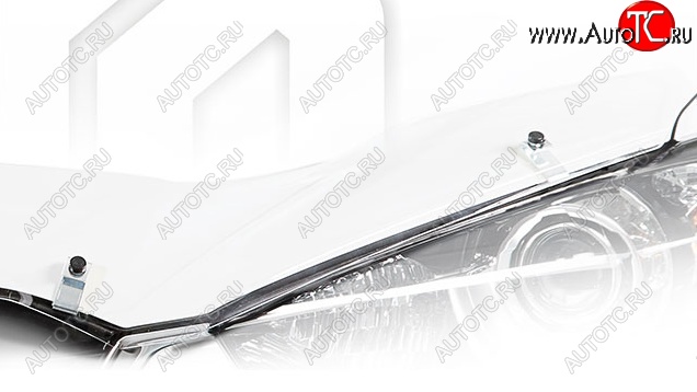 2 079 р. Дефлектор капота CA-Plastiс Hyundai Santa Fe TM рестайлинг (2020-2022) (Classic прозрачный, Без надписи)  с доставкой в г. Чебоксары