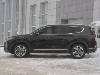19 399 р. Пороги из трубы 120х60 овал с проступью Russtal Hyundai Santa Fe TM рестайлинг (2020-2022)  с доставкой в г. Чебоксары. Увеличить фотографию 2