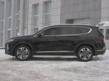 16 649 р. Пороги из труб 75х42 с проступью Russtal Hyundai Santa Fe TM рестайлинг (2020-2022)  с доставкой в г. Чебоксары. Увеличить фотографию 2
