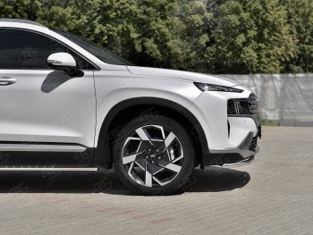 16 999 р. Защита переднего бампера (Ø42 мм секции, нержавейка) SLITKOFF Hyundai Santa Fe TM рестайлинг (2020-2022)  с доставкой в г. Чебоксары. Увеличить фотографию 4
