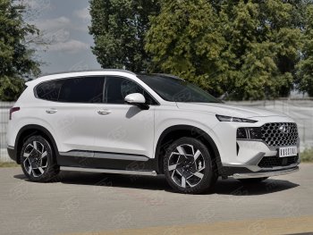 18 299 р. Защита переднего бампера (Ø63 мм, нержавейка) SLITKOFF Hyundai Santa Fe TM рестайлинг (2020-2022)  с доставкой в г. Чебоксары. Увеличить фотографию 3