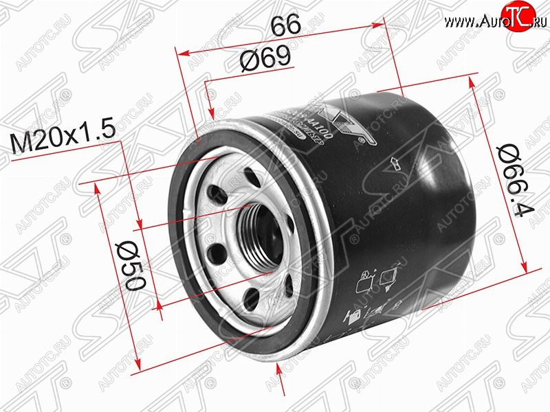 167 р. Фильтр масляный (1.4, 1.5, 2.0, 2.5) SAT (картридж) Subaru Outback BP дорестайлинг универсал (2003-2006)  с доставкой в г. Чебоксары