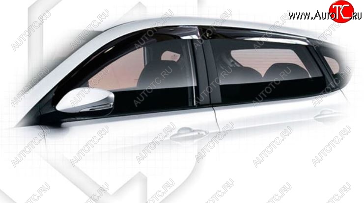 2 099 р. Дефлектора окон CA-Plastic Hyundai Solaris RBr хэтчбэк дорестайлинг (2010-2014) (Classic полупрозрачный, Без хром.молдинга)  с доставкой в г. Чебоксары