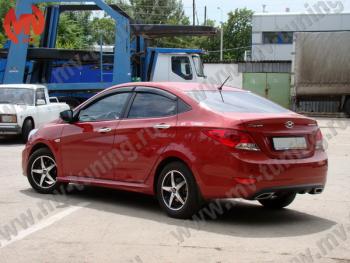 5 999 р. Пороги накладки ZEUS Hyundai Solaris RBr хэтчбэк рестайлинг (2014-2017) (Неокрашенный)  с доставкой в г. Чебоксары. Увеличить фотографию 2
