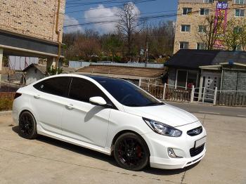 5 999 р. Пороги накладки ZEUS Hyundai Solaris RBr хэтчбэк рестайлинг (2014-2017) (Неокрашенный)  с доставкой в г. Чебоксары. Увеличить фотографию 5