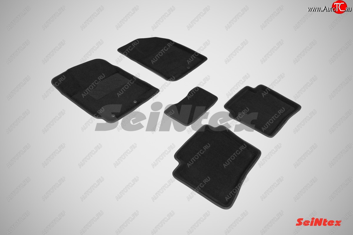 4 999 р. Комплект 3D ковриков в салон (ворсовые / чёрные) Seintex KIA Rio 3 QB хэтчбек 5 дв. дорестайлинг (2011-2015)  с доставкой в г. Чебоксары