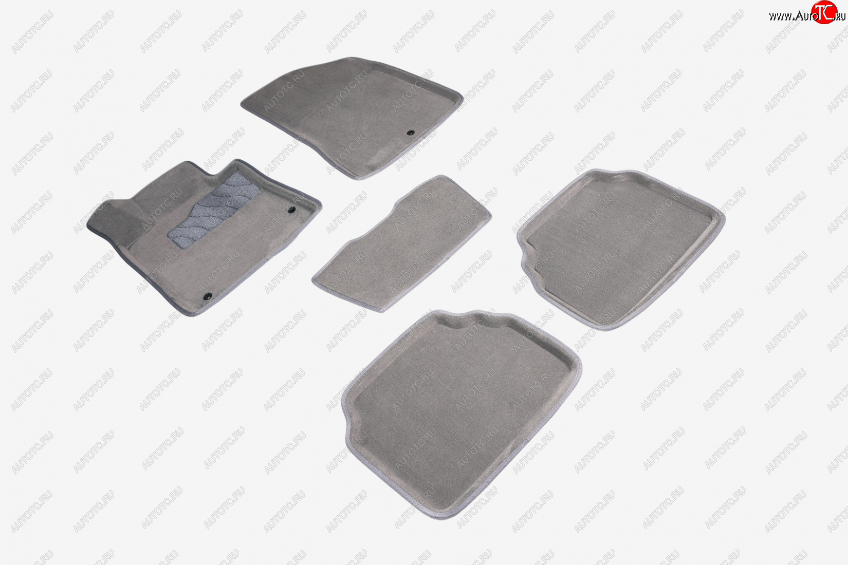 7 649 р. Коврики в салон SEINTEX 3D ВОРС (комплект) Hyundai Sonata DN8 (2019-2022) (Цвет: серый)  с доставкой в г. Чебоксары