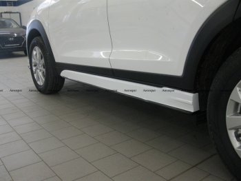 7 949 р. Накладки пластиковых порогов АВТОКРАТ Hyundai Tucson TL рестайлинг (2018-2021) (Неокрашенные)  с доставкой в г. Чебоксары. Увеличить фотографию 2