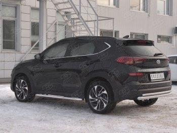 16 999 р. Защита заднего бампера (Ø63/42 мм, нержавейка) SLITKOFF Hyundai Tucson TL рестайлинг (2018-2021)  с доставкой в г. Чебоксары. Увеличить фотографию 2