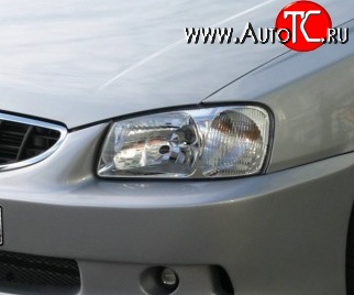 476 р. Прозрачная защита передних фар Novline  Hyundai Accent  2 LC (1999-2012) седан дорестайлинг (ТагАЗ)  с доставкой в г. Чебоксары