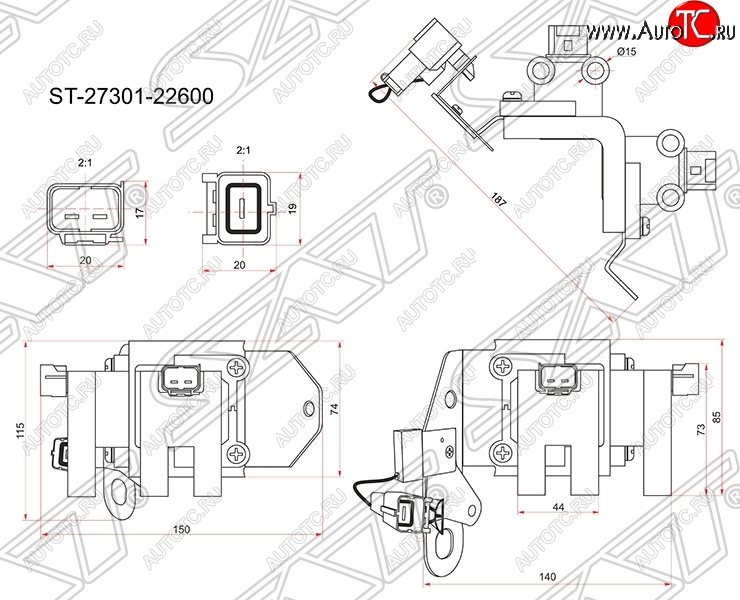 1 579 р. Катушка зажигания SAT  Hyundai Accent  2 LC - Getz  TB  с доставкой в г. Чебоксары